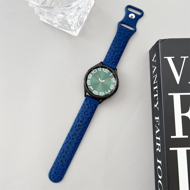 20 mm-es univerzális szíj Samsung Watch Huawei GT2-höz, leopárdmintás szilikon sportszíj