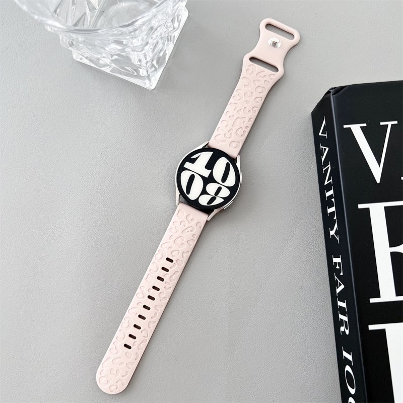 20 mm-es univerzális szíj Samsung Watch Huawei GT2-höz, leopárdmintás szilikon sportszíj