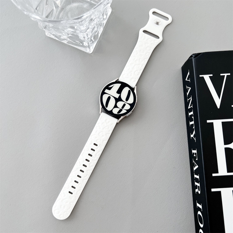 20 mm-es univerzális szíj Samsung Watch Huawei GT2-höz, leopárdmintás szilikon sportszíj