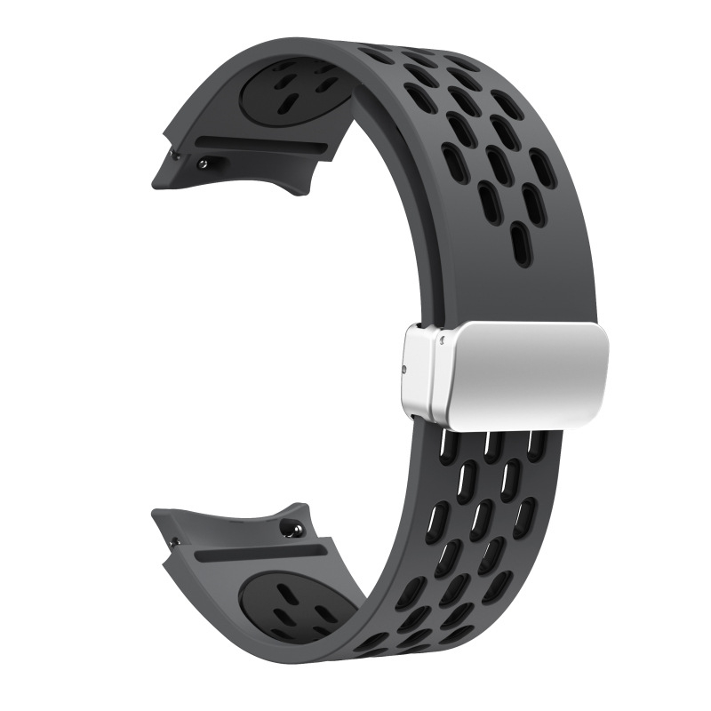 Samsung Watch6 7 okosóra összecsukható csattal, mágneses, kétszínű szilikon szíjjal, Watch5pro4 csuklópánttal