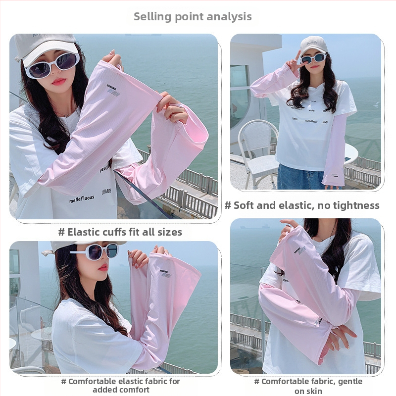 Apsauga nuo saulės, moteriškos pirštinės nuo UV spindulių, rankų apsauga, vasarinės, laisvos, plonos, rankovėmis apsaugotos, moteriškos.