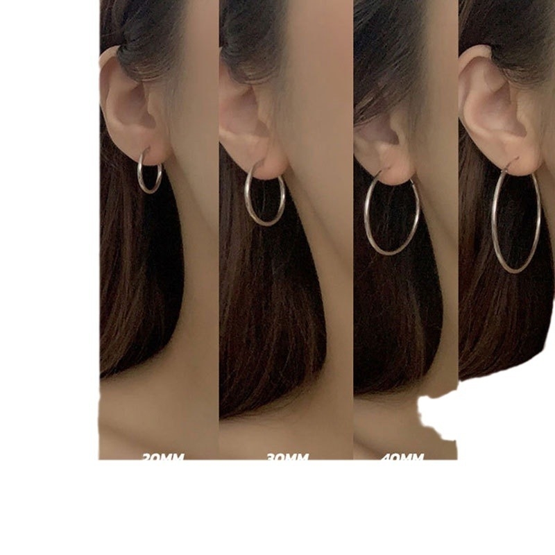 „Gan Jia“ S925 sidabriniai dideli moteriški auskarai su lankeliais, nauji madingi, vintažiniai, išskirtiniai korėjietiško stiliaus, interneto šventės madingi auskarai