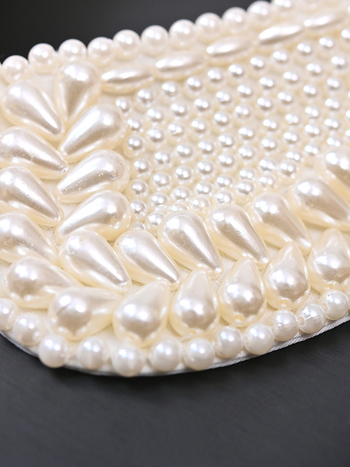 Μόδα Ρετρό Μαργαριτάρι Ψεύτικο Κολάρο Στρογγυλό Κολάρο Μαύρο και Άσπρο Κολάρο Κούκλας Πουλόβερ Πουλόβερ Διακοσμητικό Κολάρο