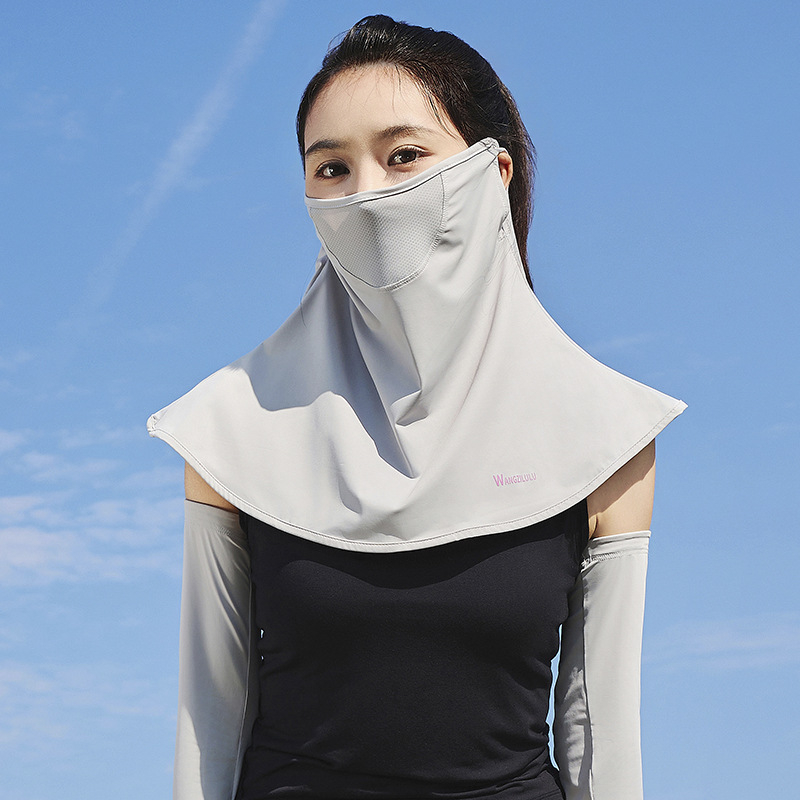 Jääsiidist loori kaelaga päikesekaitsesall kaelakaitse kaelavarrukaga sõiduartefakti UV-kaitsega sall ratsumask naistele suvi