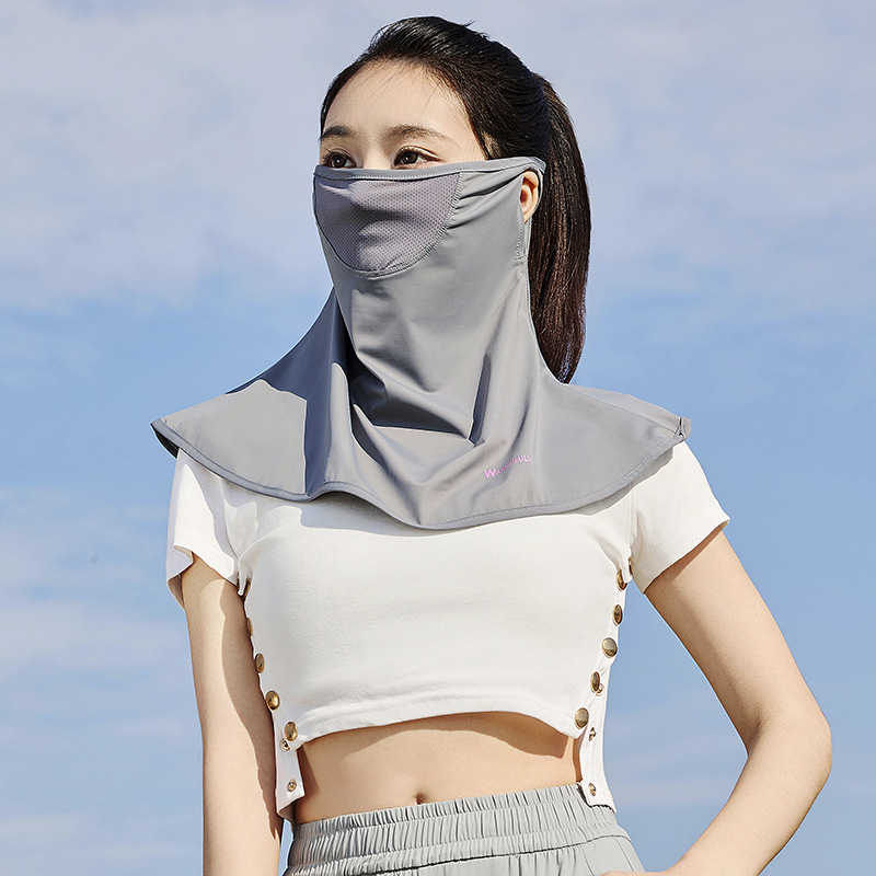 Jääsiidist loori kaelaga päikesekaitsesall kaelakaitse kaelavarrukaga sõiduartefakti UV-kaitsega sall ratsumask naistele suvi