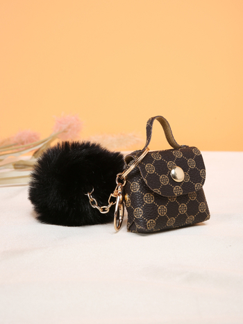 „Ins Internet“ įžymybių kailinių kamuoliukų raktų pakabuko krepšys, pakabinamas papuošalų krepšys, pakabinamas pakabukas, mažas krepšys, bagažo priedai, aksesuarai