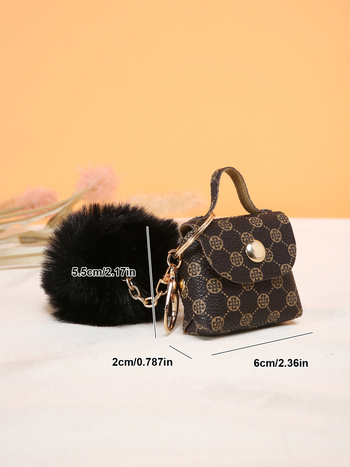 „Ins Internet“ įžymybių kailinių kamuoliukų raktų pakabuko krepšys, pakabinamas papuošalų krepšys, pakabinamas pakabukas, mažas krepšys, bagažo priedai, aksesuarai