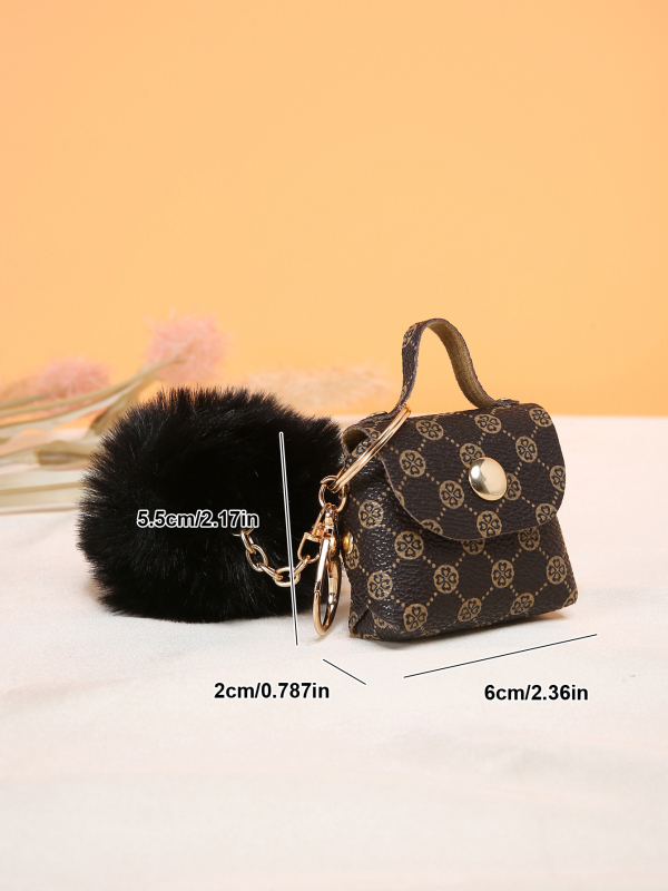 „Ins Internet“ įžymybių kailinių kamuoliukų raktų pakabuko krepšys, pakabinamas papuošalų krepšys, pakabinamas pakabukas, mažas krepšys, bagažo priedai, aksesuarai