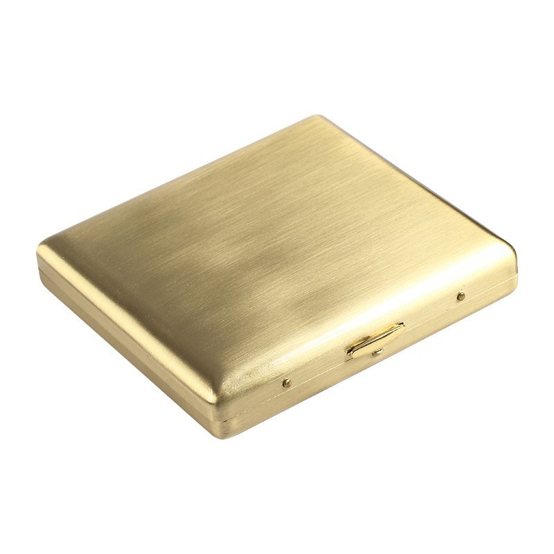 Dupla pisztollyal faragott Qingming Shanghe figura Guochao cigarettatartó sárgaréz férfi divatos fém 20 darabos hordozható aranyozott sárgaréz