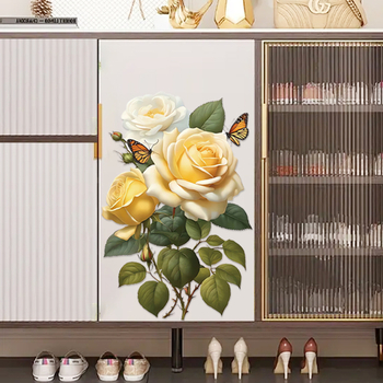 Προσφορά Νέας CH82031 Αυτοκόλλητα Τοίχου Κίτρινο Τριαντάφυλλο Αυτοκόλλητα Τοίχου Αυτοκόλλητα Διασυνοριακών Αυτοκόλλητων Αφαιρούμενα Αυτοκόλλητα Τοίχου για Μαλλιά