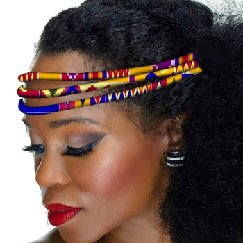 Afrikai új vintage Ankara kézzel készített fejdísz afrikai kenti női pamutkötél hajpánt többszínű, opcionális Amazon