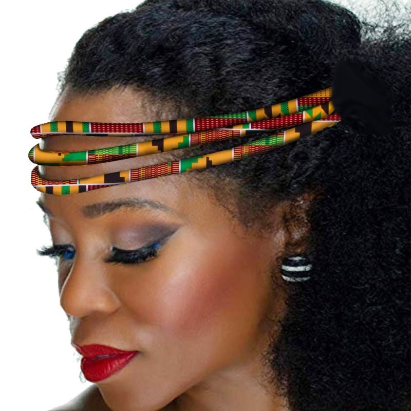 Africké nové vintage Ankara ručne vyrobené pokrývky hlavy Africké Kent Dámske bavlnené lanové vlasové pásky viacfarebné voliteľné Amazon