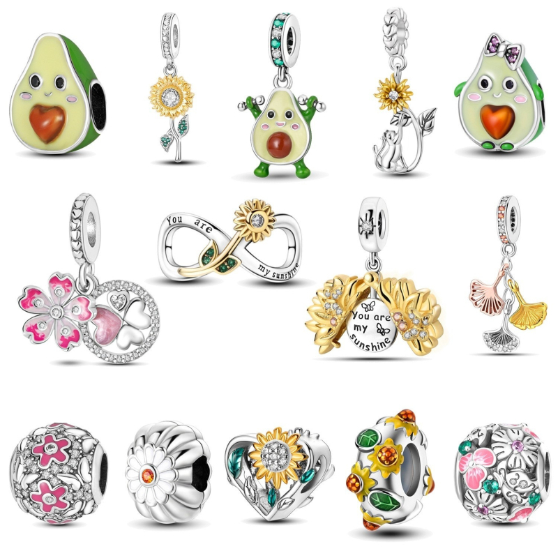 925-ös ezüst, rézzel bevont, avokádós, napraforgós medál, európai és amerikai ékszerek, Amazonon kapható, nagy sikerű.