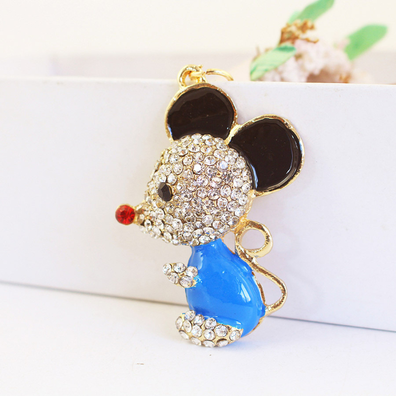 A Patkány éve ajándék aranyos gyémánt csillagjegy kis egér autó kulcstartó állatos fém medál kulcstartó medál