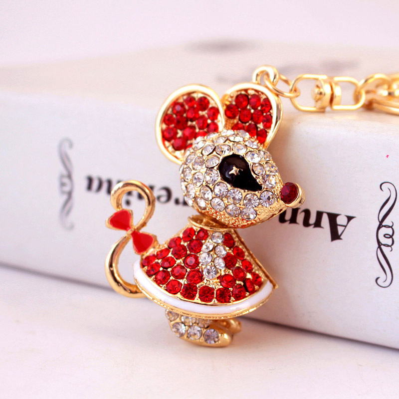 A Patkány éve ajándék aranyos gyémánt csillagjegy kis egér autó kulcstartó állatos fém medál kulcstartó medál