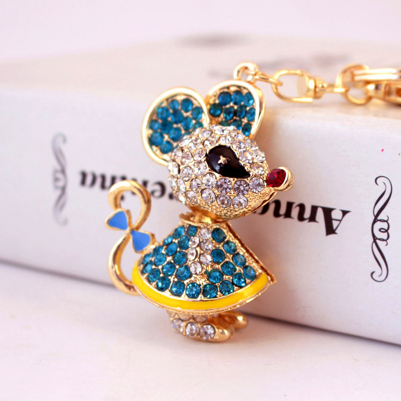A Patkány éve ajándék aranyos gyémánt csillagjegy kis egér autó kulcstartó állatos fém medál kulcstartó medál