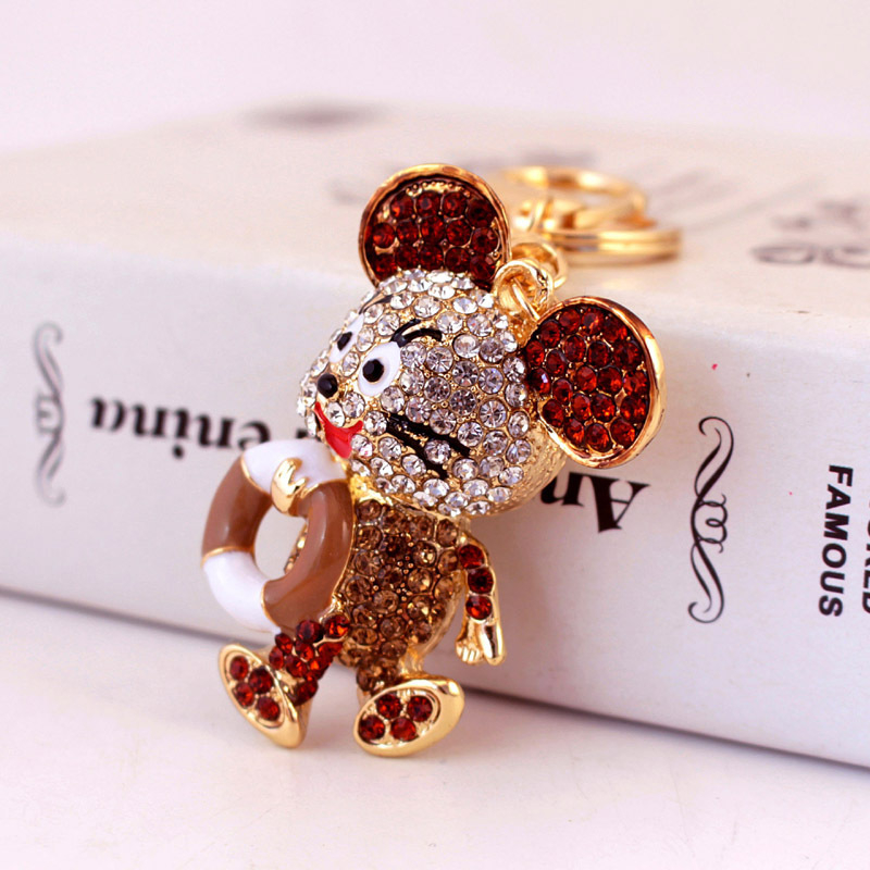 A Patkány éve ajándék aranyos gyémánt csillagjegy kis egér autó kulcstartó állatos fém medál kulcstartó medál