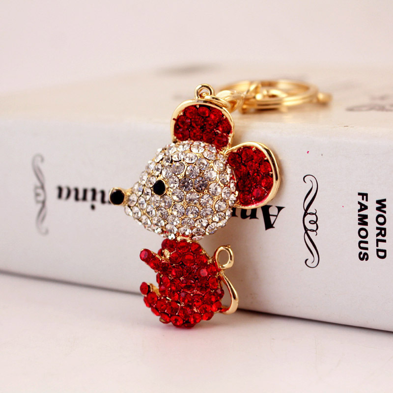 A Patkány éve ajándék aranyos gyémánt csillagjegy kis egér autó kulcstartó állatos fém medál kulcstartó medál