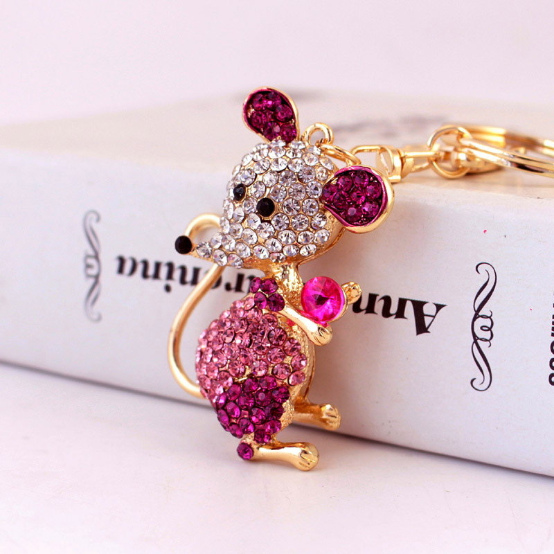 A Patkány éve ajándék aranyos gyémánt csillagjegy kis egér autó kulcstartó állatos fém medál kulcstartó medál