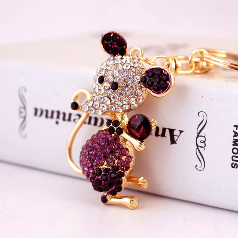 A Patkány éve ajándék aranyos gyémánt csillagjegy kis egér autó kulcstartó állatos fém medál kulcstartó medál