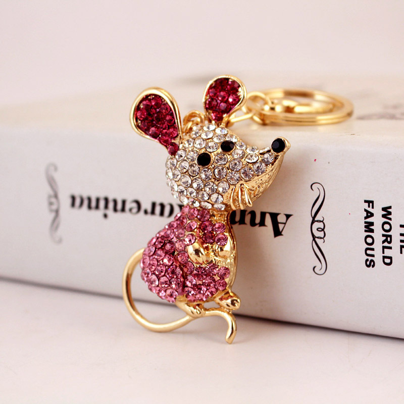 A Patkány éve ajándék aranyos gyémánt csillagjegy kis egér autó kulcstartó állatos fém medál kulcstartó medál