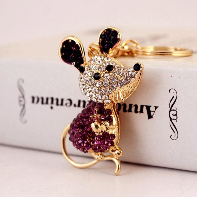 A Patkány éve ajándék aranyos gyémánt csillagjegy kis egér autó kulcstartó állatos fém medál kulcstartó medál