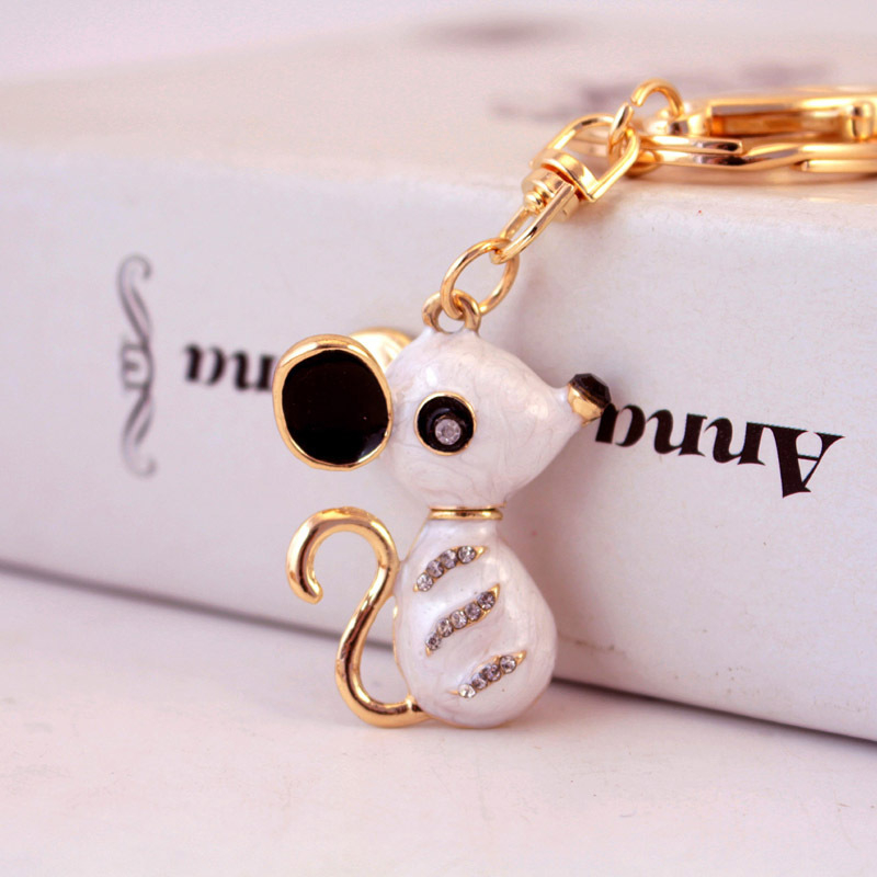 A Patkány éve ajándék aranyos gyémánt csillagjegy kis egér autó kulcstartó állatos fém medál kulcstartó medál