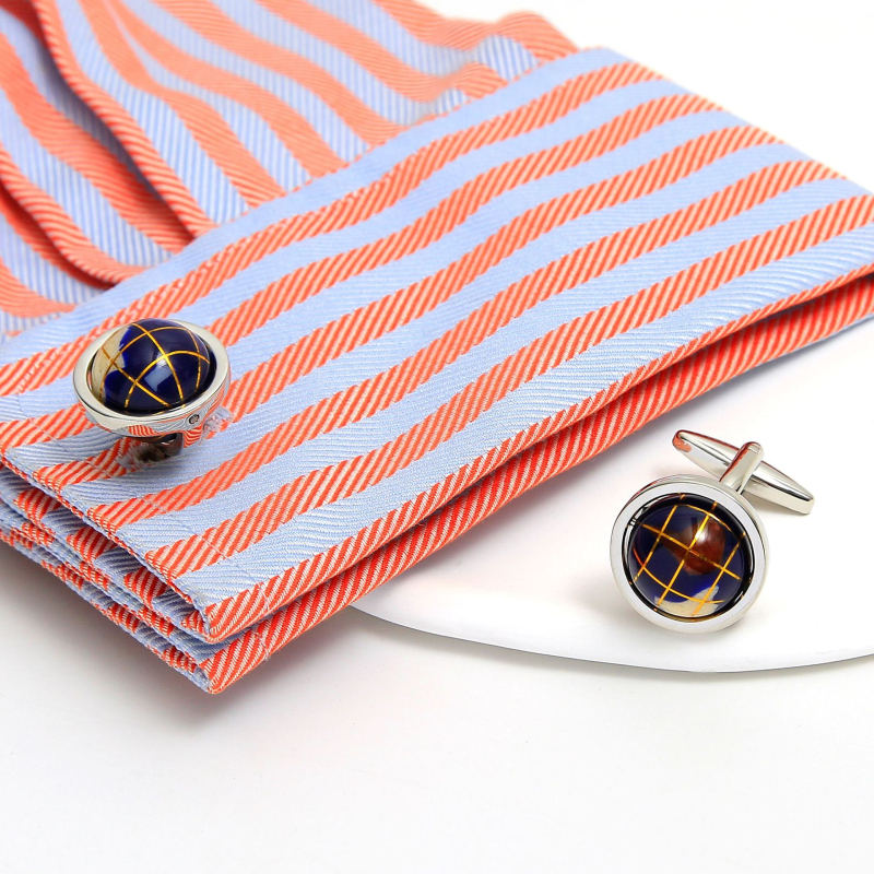 Muške manžete, svijetlo luksuzne emajlirane, rotirajuće, bakrene, za manžete u obliku kugle, XK24018