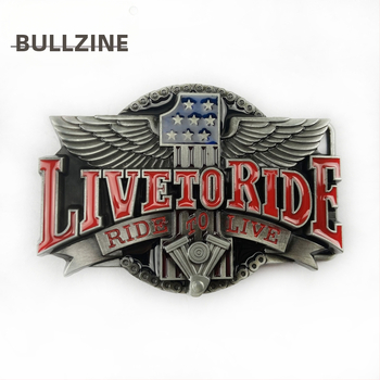 BULLZINE cinka sakausējuma Western Denim motocikla jostas sprādze 02491 retro ikdienas modes jostas sprādze