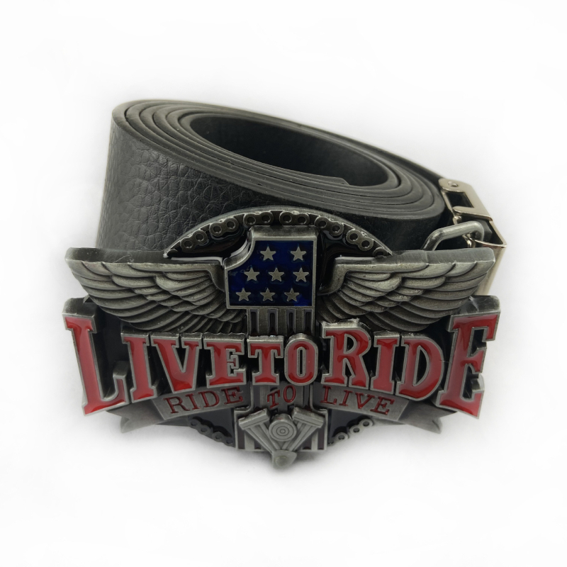 BULLZINE cinka sakausējuma Western Denim motocikla jostas sprādze 02491 retro ikdienas modes jostas sprādze