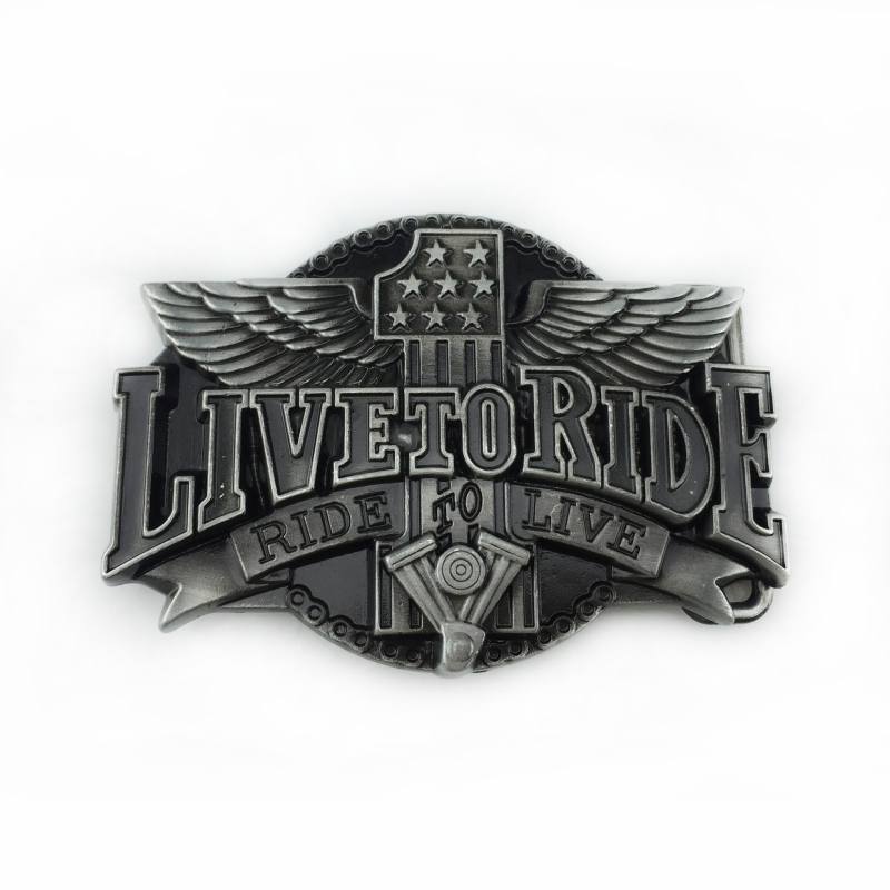 BULLZINE cinka sakausējuma Western Denim motocikla jostas sprādze 02491 retro ikdienas modes jostas sprādze