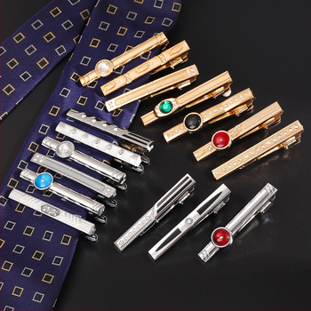 Uus piiriülene ja populaarne meeste pidulik rõivas, kerge luksuslik lipsuklamber teemantvärvi ärimoe isikupärastatud kulla ja hõbedaga