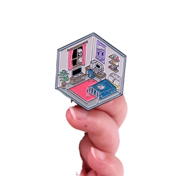 Idegen kukucskáló bross jelvény