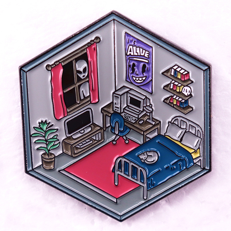 Idegen kukucskáló bross jelvény