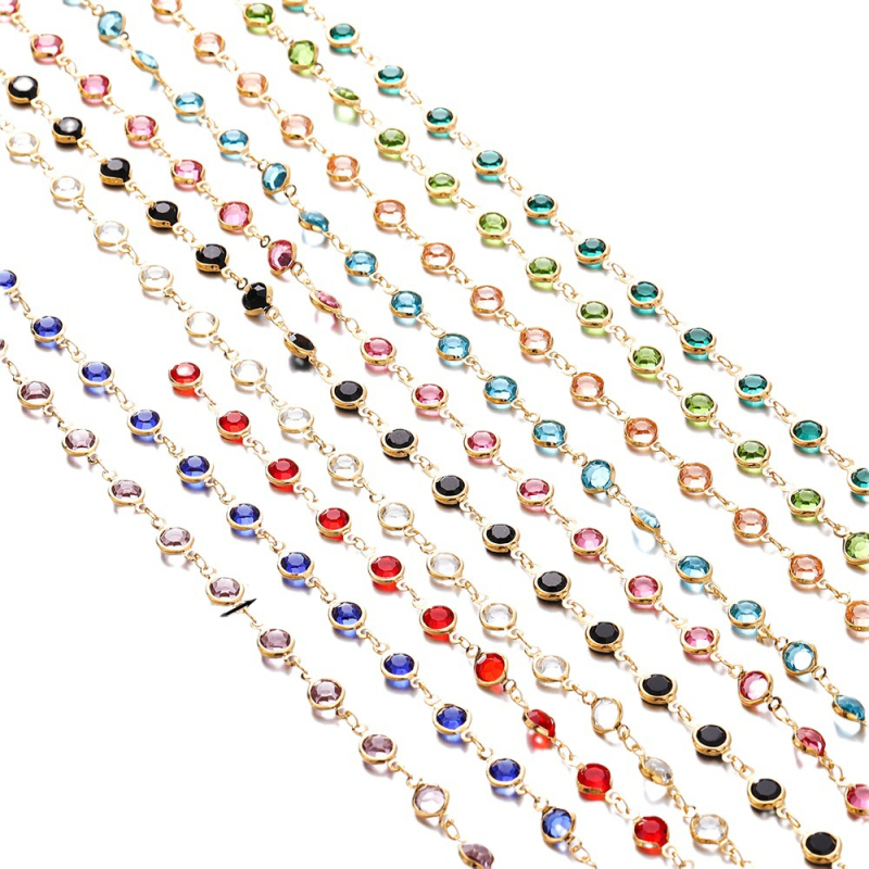 Väliskaubanduse kuum müük pikk 1-meetrine inkrusteeritud tsirkoonkett kerge luksuslik retro prantsuse lõigatud tsirkoonkett isetehtud kampsunikett vaskkattega