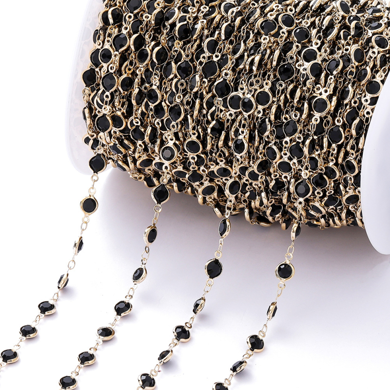 Väliskaubanduse kuum müük pikk 1-meetrine inkrusteeritud tsirkoonkett kerge luksuslik retro prantsuse lõigatud tsirkoonkett isetehtud kampsunikett vaskkattega