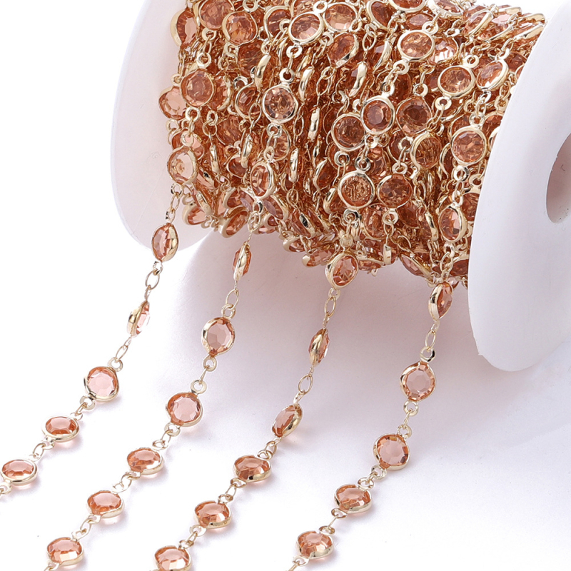 Väliskaubanduse kuum müük pikk 1-meetrine inkrusteeritud tsirkoonkett kerge luksuslik retro prantsuse lõigatud tsirkoonkett isetehtud kampsunikett vaskkattega