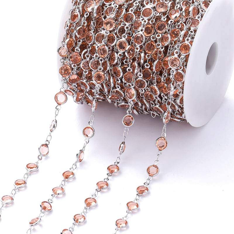 Väliskaubanduse kuum müük pikk 1-meetrine inkrusteeritud tsirkoonkett kerge luksuslik retro prantsuse lõigatud tsirkoonkett isetehtud kampsunikett vaskkattega