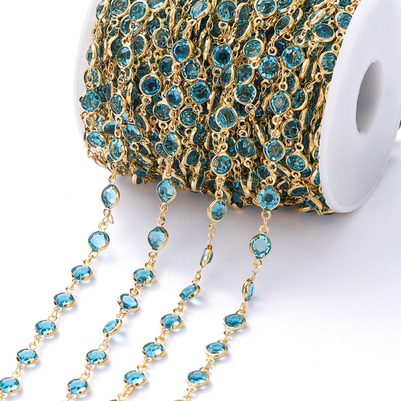 Väliskaubanduse kuum müük pikk 1-meetrine inkrusteeritud tsirkoonkett kerge luksuslik retro prantsuse lõigatud tsirkoonkett isetehtud kampsunikett vaskkattega