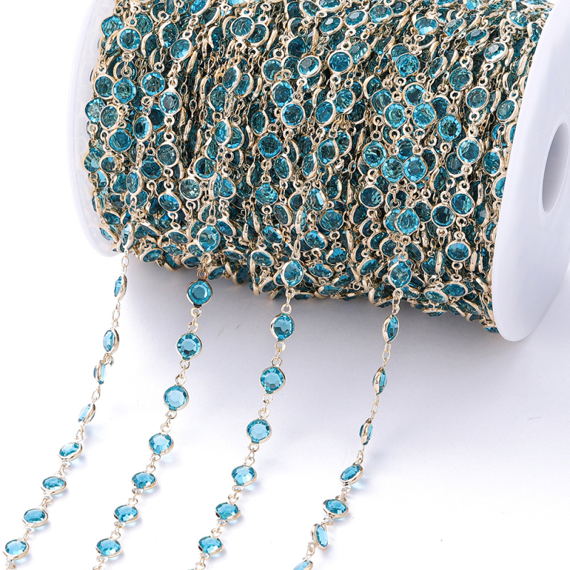 Väliskaubanduse kuum müük pikk 1-meetrine inkrusteeritud tsirkoonkett kerge luksuslik retro prantsuse lõigatud tsirkoonkett isetehtud kampsunikett vaskkattega