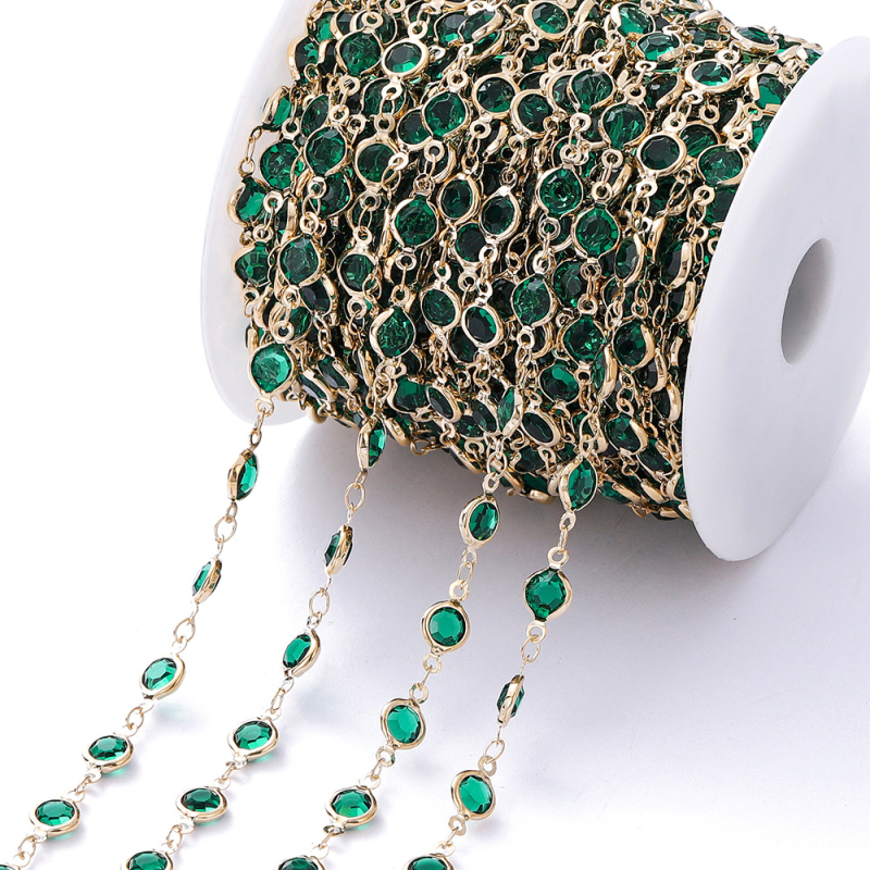 Väliskaubanduse kuum müük pikk 1-meetrine inkrusteeritud tsirkoonkett kerge luksuslik retro prantsuse lõigatud tsirkoonkett isetehtud kampsunikett vaskkattega