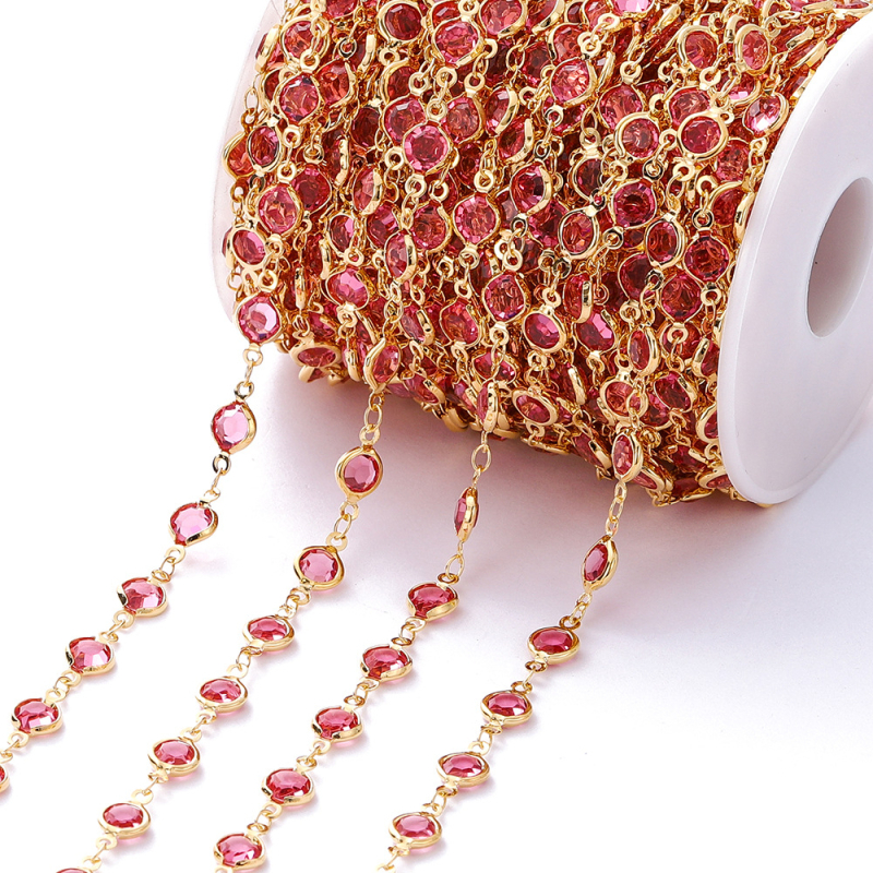 Väliskaubanduse kuum müük pikk 1-meetrine inkrusteeritud tsirkoonkett kerge luksuslik retro prantsuse lõigatud tsirkoonkett isetehtud kampsunikett vaskkattega