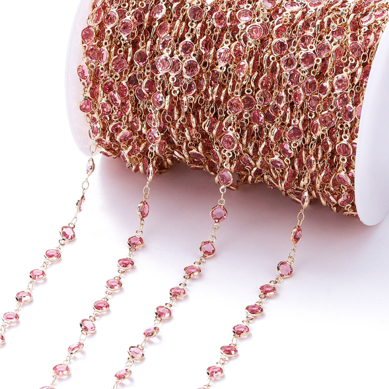 Väliskaubanduse kuum müük pikk 1-meetrine inkrusteeritud tsirkoonkett kerge luksuslik retro prantsuse lõigatud tsirkoonkett isetehtud kampsunikett vaskkattega