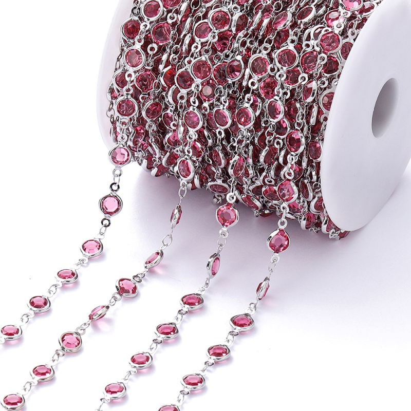 Väliskaubanduse kuum müük pikk 1-meetrine inkrusteeritud tsirkoonkett kerge luksuslik retro prantsuse lõigatud tsirkoonkett isetehtud kampsunikett vaskkattega