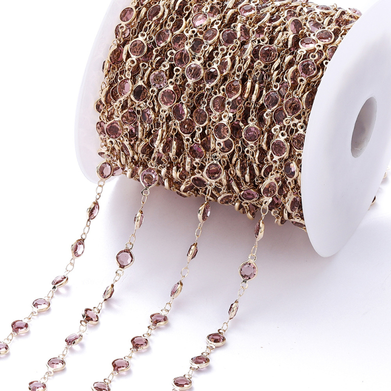 Väliskaubanduse kuum müük pikk 1-meetrine inkrusteeritud tsirkoonkett kerge luksuslik retro prantsuse lõigatud tsirkoonkett isetehtud kampsunikett vaskkattega