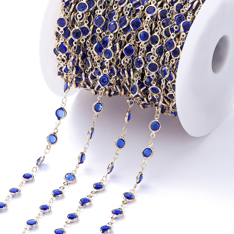 Väliskaubanduse kuum müük pikk 1-meetrine inkrusteeritud tsirkoonkett kerge luksuslik retro prantsuse lõigatud tsirkoonkett isetehtud kampsunikett vaskkattega