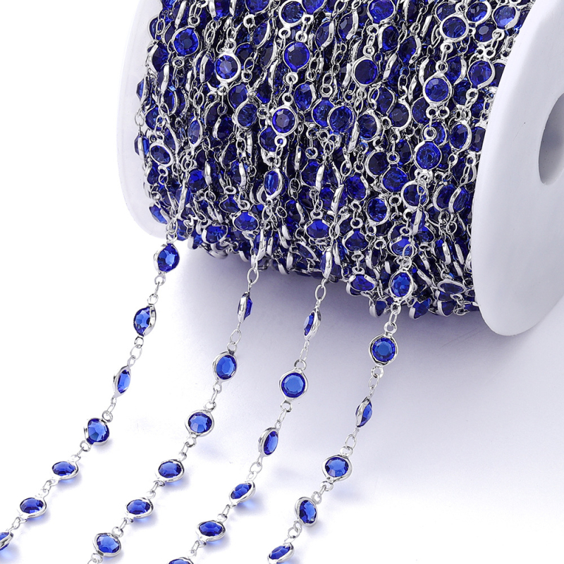 Väliskaubanduse kuum müük pikk 1-meetrine inkrusteeritud tsirkoonkett kerge luksuslik retro prantsuse lõigatud tsirkoonkett isetehtud kampsunikett vaskkattega