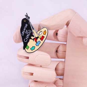 Varjúfestő jelvény, művészeti bross, személyiség, hátizsák, dekoratív gallértű