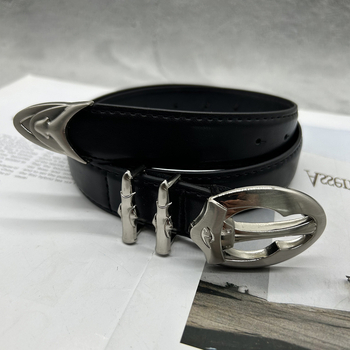 Bullet Belt 2024 New Design Sense Niche Design Vintage ezüst csatos farmer női öv