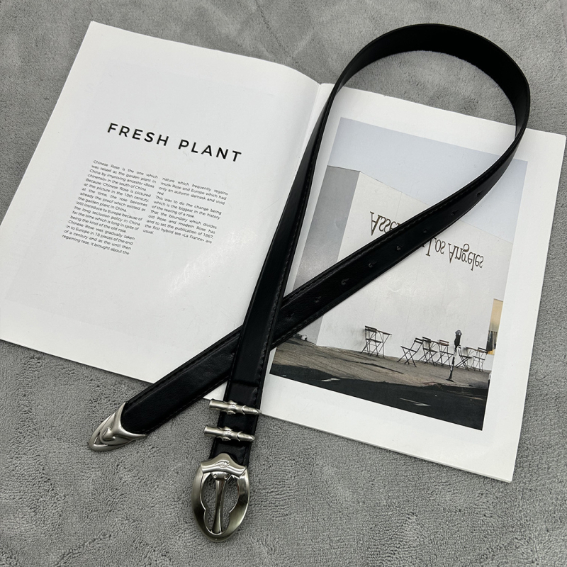 Bullet Belt 2024 New Design Sense Niche Design Vintage ezüst csatos farmer női öv